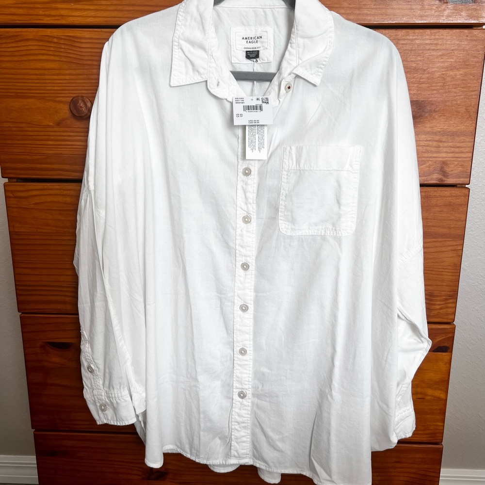 AE Oversized Button-Up Shirt XS